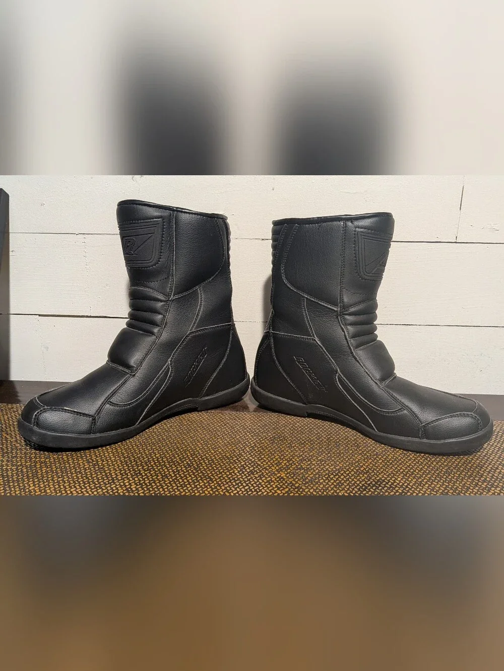 Discont'd Joe Rocket Black Mercury Leather Motorcycle Boot Hook & Loop Close 10